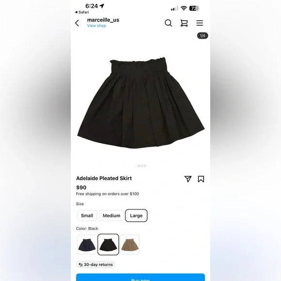 Marceille Adelaide Pleated Black Skirt - Picture 10 of 10